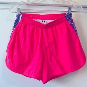 Under Armour neon pink running shorts